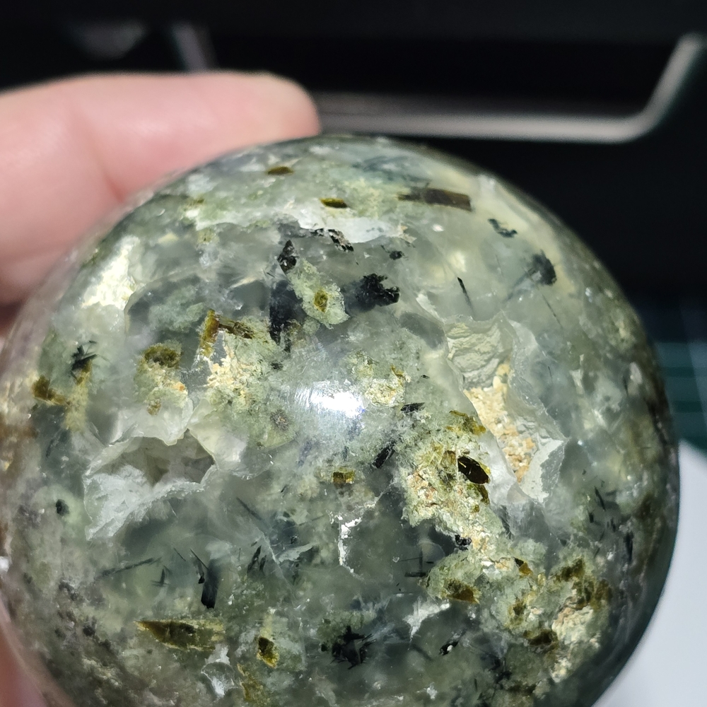 Super Druzy Prehnite Sphere - Picture 6 of 11
